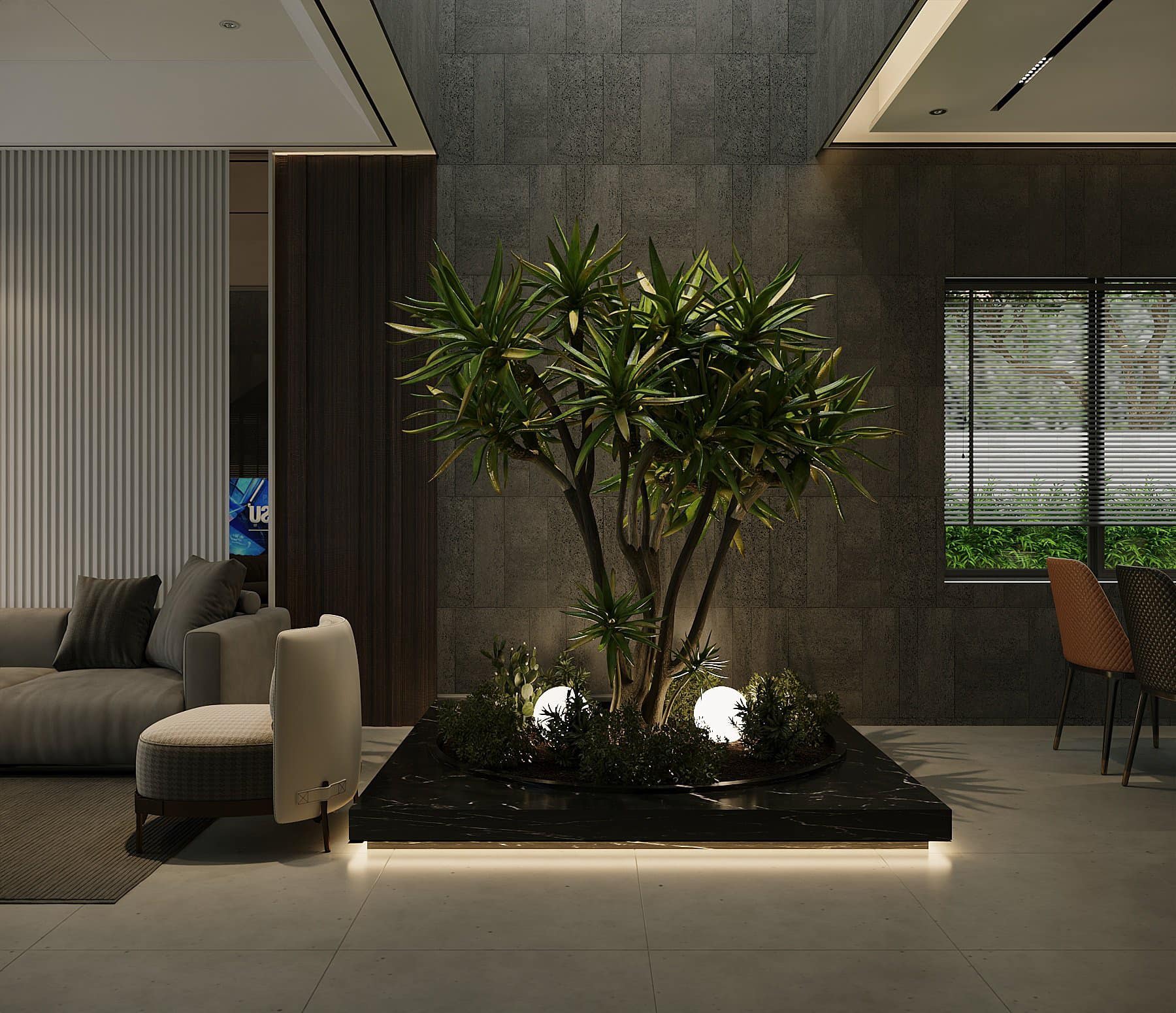 Khám Phá Mẫu Thiết Kế Thi Công Nội Thất Nhà Phố 2 Tầng Hiện Đại Đô Lương Dẫn Đầu Xu Hướng 2 Thiết kế giếng trời cho nội thất nhà phố hiện đại tại Đô Lương