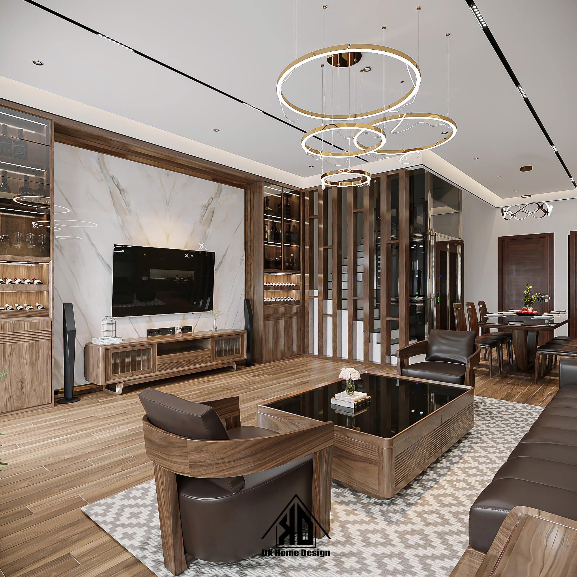 Báo giá nội thất nhà phố Nghệ An chi tiết nhất năm 2026 3 Báo giá nội thất nhà phố Nghệ An hạng mục phòng khách đẹp