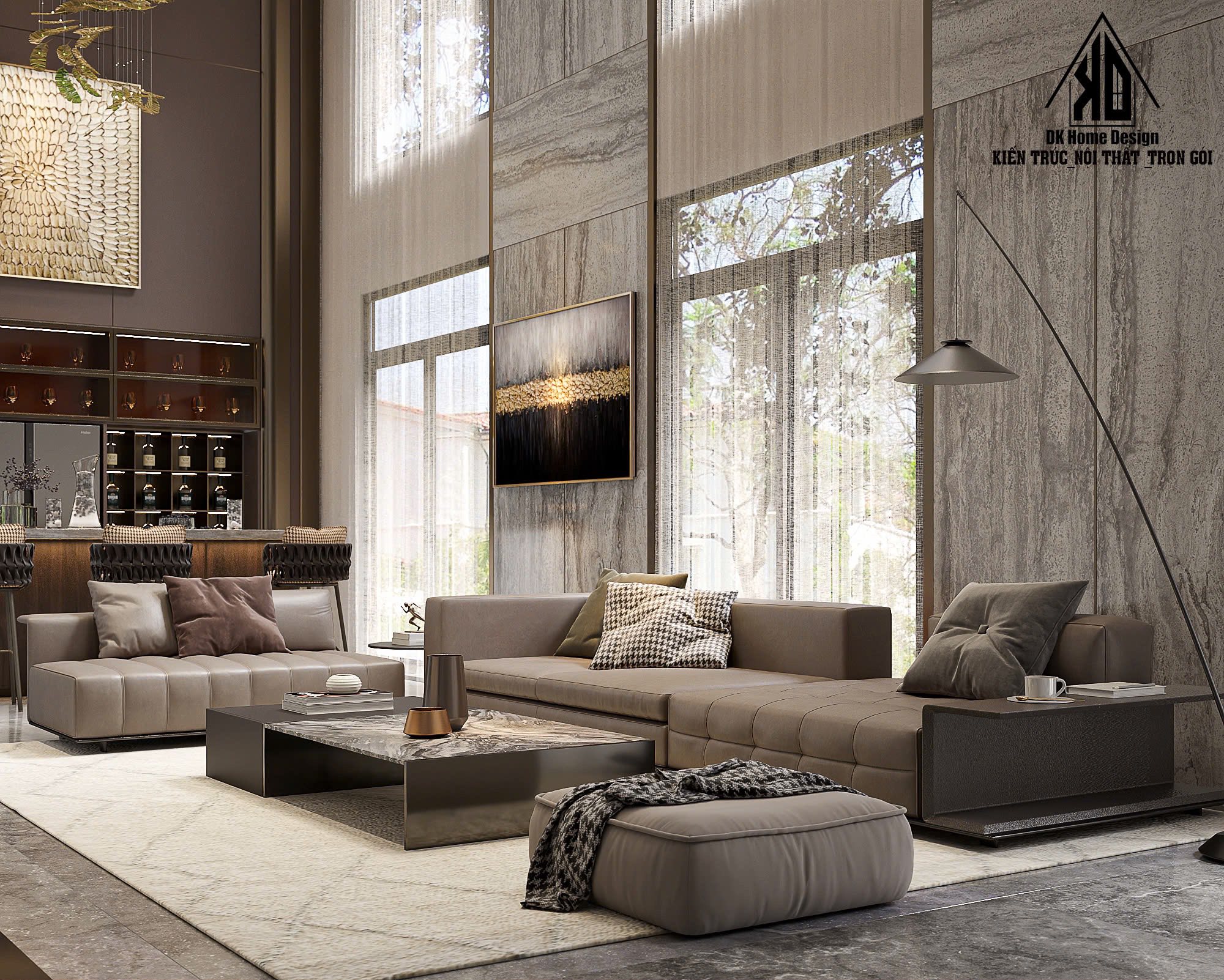 Thiết kế nội thất phòng khách Nghệ An đẹp & tối ưu chi phí 1 Thiết kế nội thất phòng kháchNghệ An theo phong cách hiện đại luxury