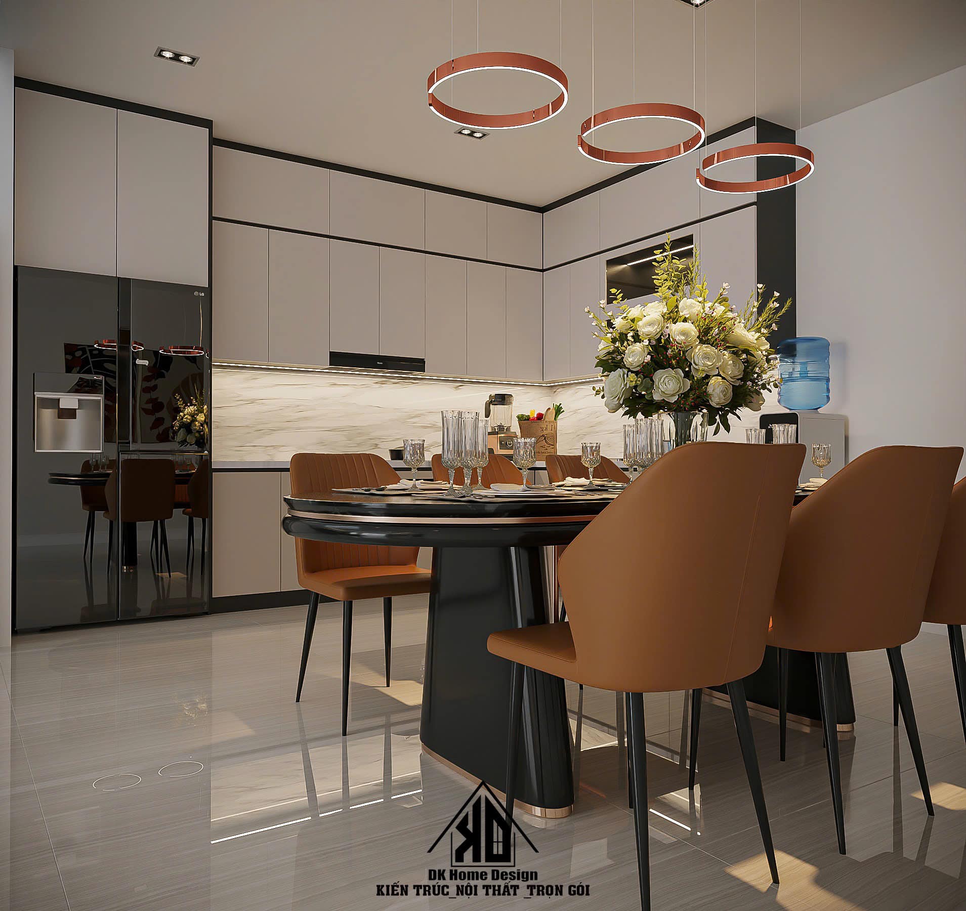 Top 20+ đơn vị thiết kế nội thất nhà phố Nghệ An uy tín 2026 22 Nội thất phòng bếp nhà phố hiện đại khi làm đúng quy trình