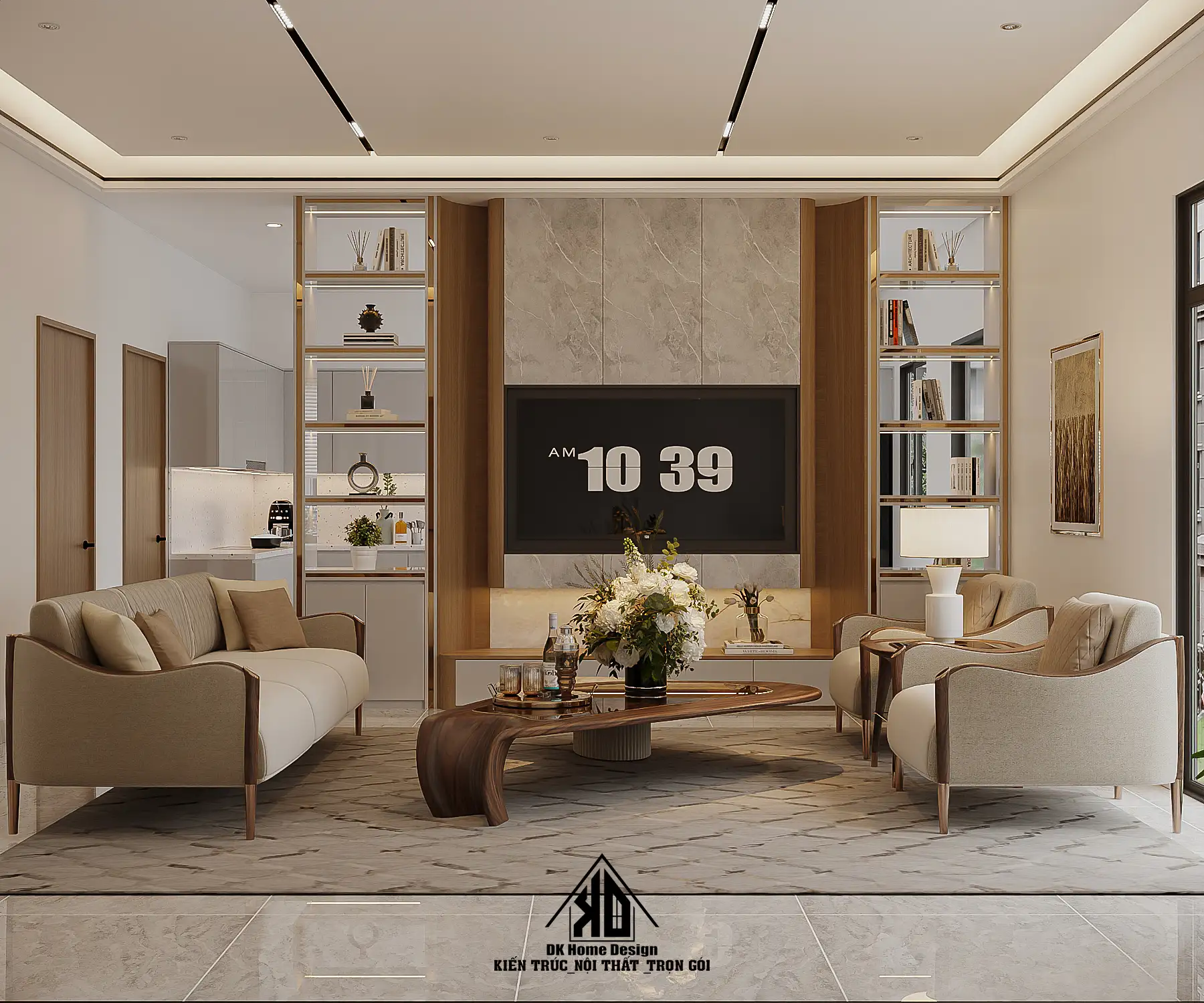 Mẫu thiết kế nội thất nhà phố 3 tầng Đô Lương hiện đại, chuẩn công năng 1 Thiết kế nội thất nhà phố 3 tầng hiện đại tại Nghệ An