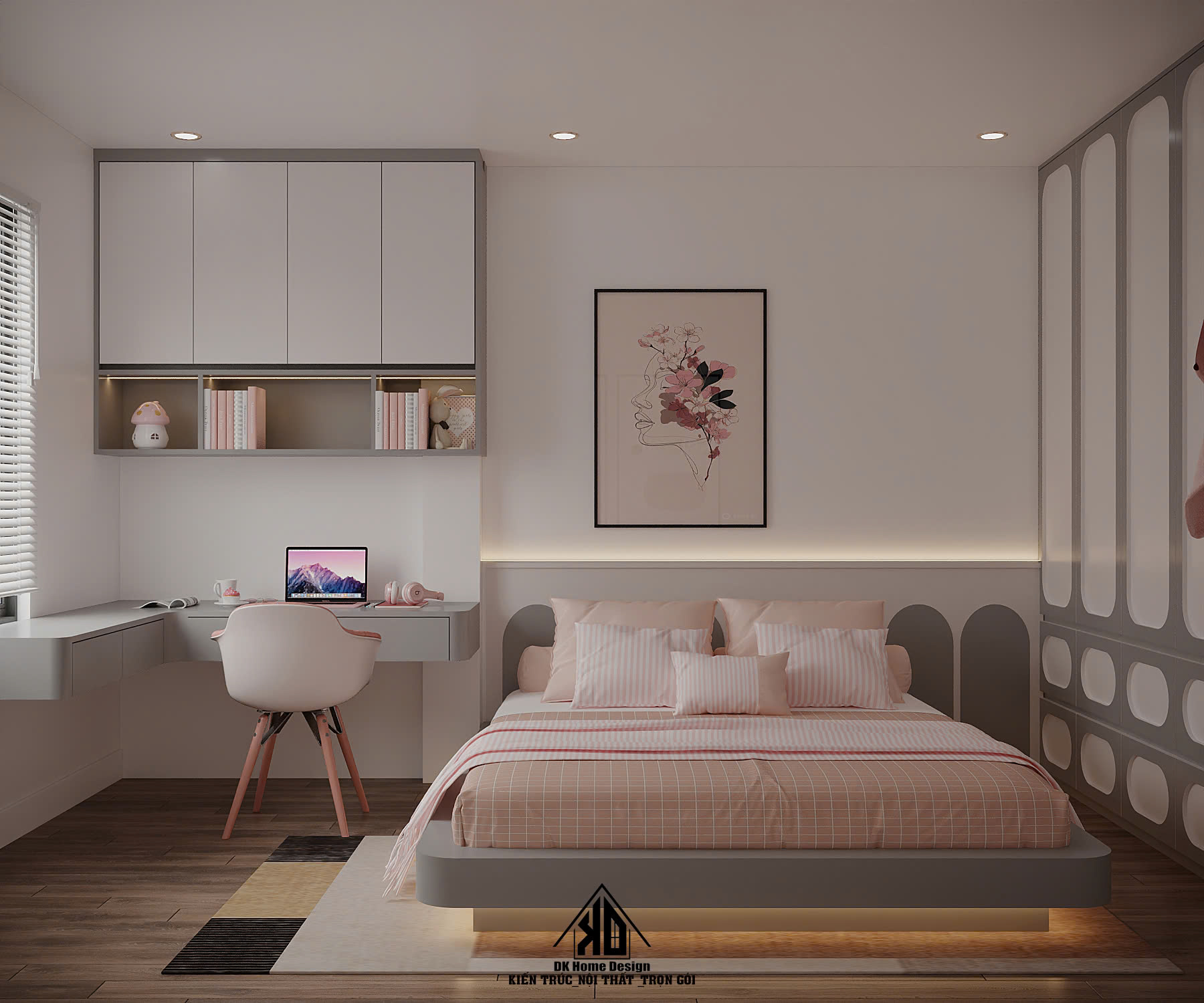 Khám Phá Mẫu Thiết Kế Thi Công Nội Thất Nhà Phố 2 Tầng Hiện Đại Đô Lương Dẫn Đầu Xu Hướng 12 Thiết kế phòng ngủ bé gái tone hồng dễ thương