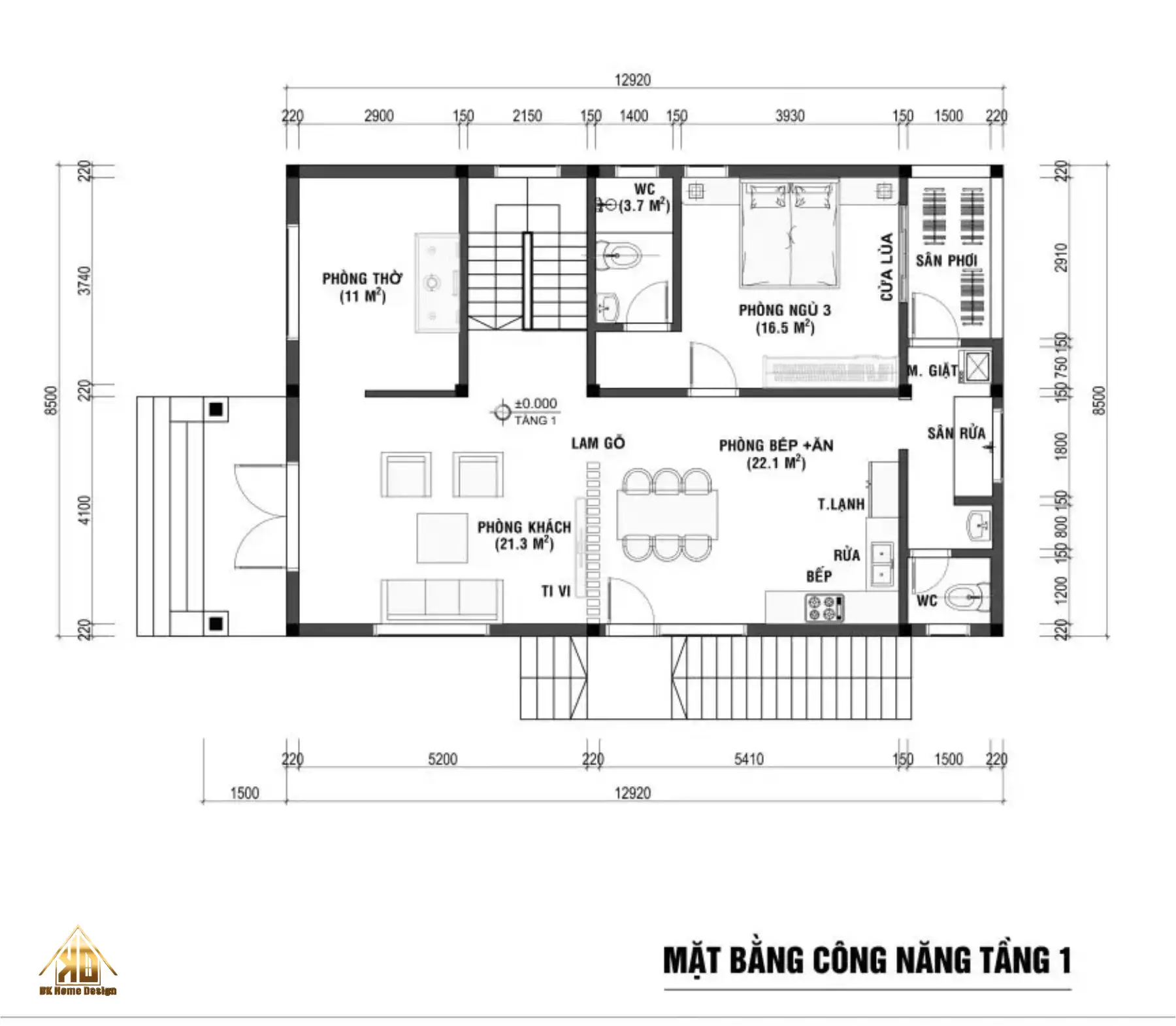 Ý tưởng thiết kế nội thất phòng khách nhà phố liền kề đẹp tại Đô Lương 16 Bản vẽ bố trí công năng và mặt bằng nội thất phòng khách chi tiết
