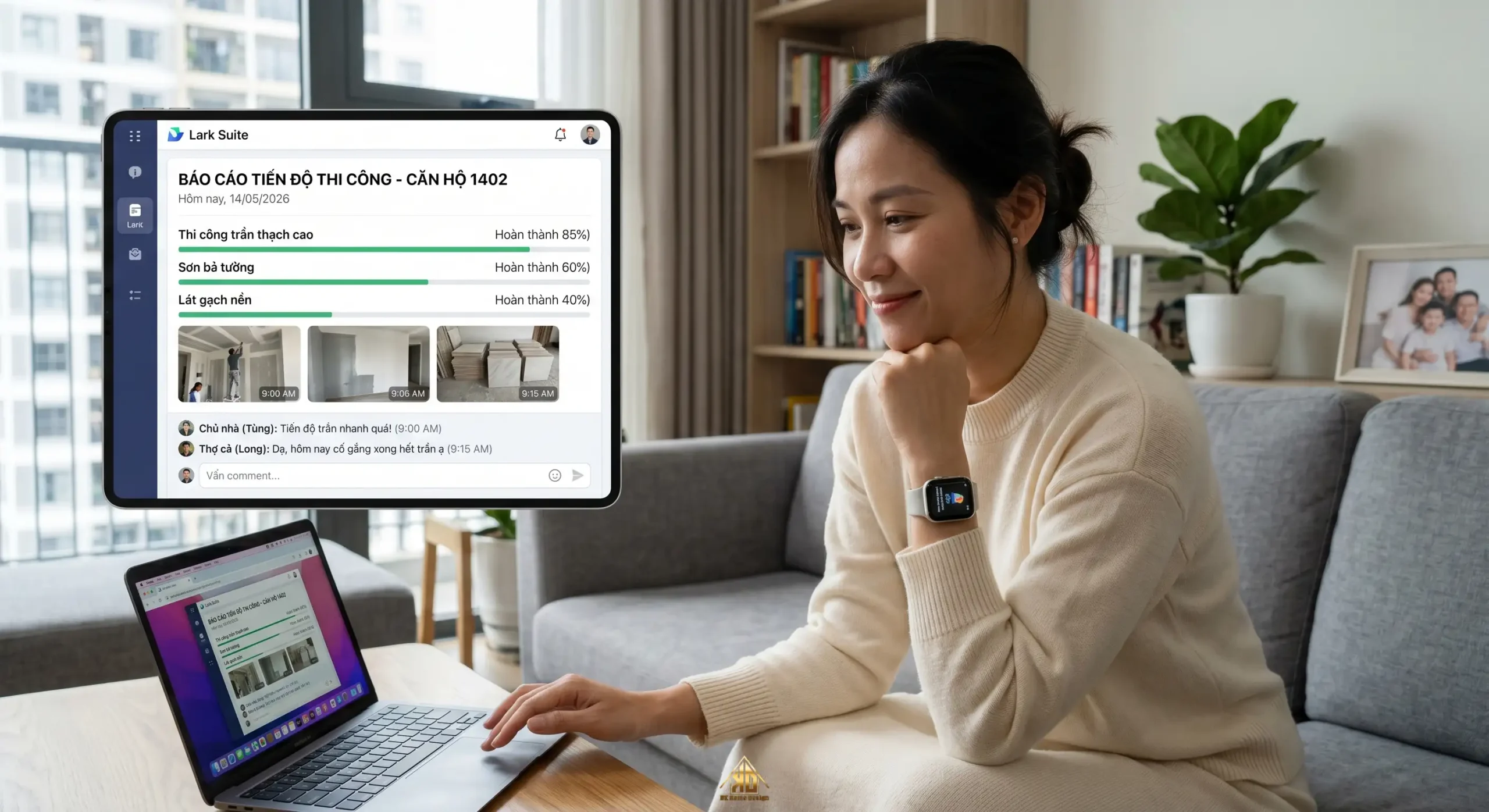 Thời gian để thiêt kế thi công nội thất nhà phố hiện đại Đô Lương ? Hạng mục & Quy trình trọn gói 13 Báo cáo tiến độ thi công nội thất minh bạch