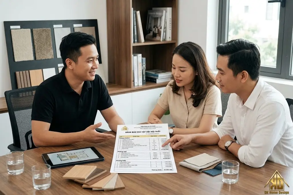 Thiết kế thi công nội thất nhà phố mặt tiền 4m tại Đô Lương: Giải pháp tối ưu ánh sáng 14 Báo giá nội thất gỗ công nghiệp Đô Lương minh bạch