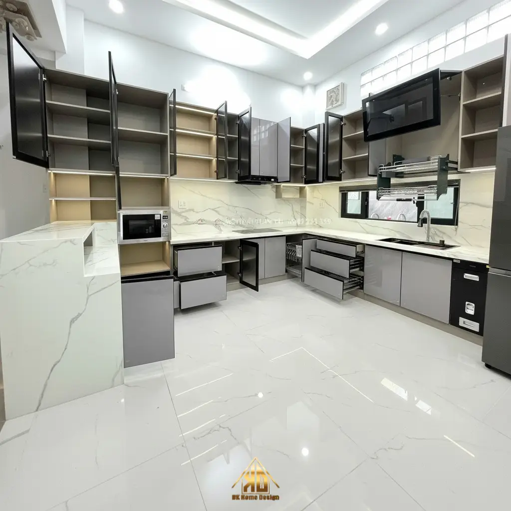 Thiết Kế Phòng Bếp Nhà Phố Hiện Đại Đô Lương: Tối Ưu Không Gian Sống 15 Yếu tố cấu thành bảng báo giá thiết kế nội thất bếp