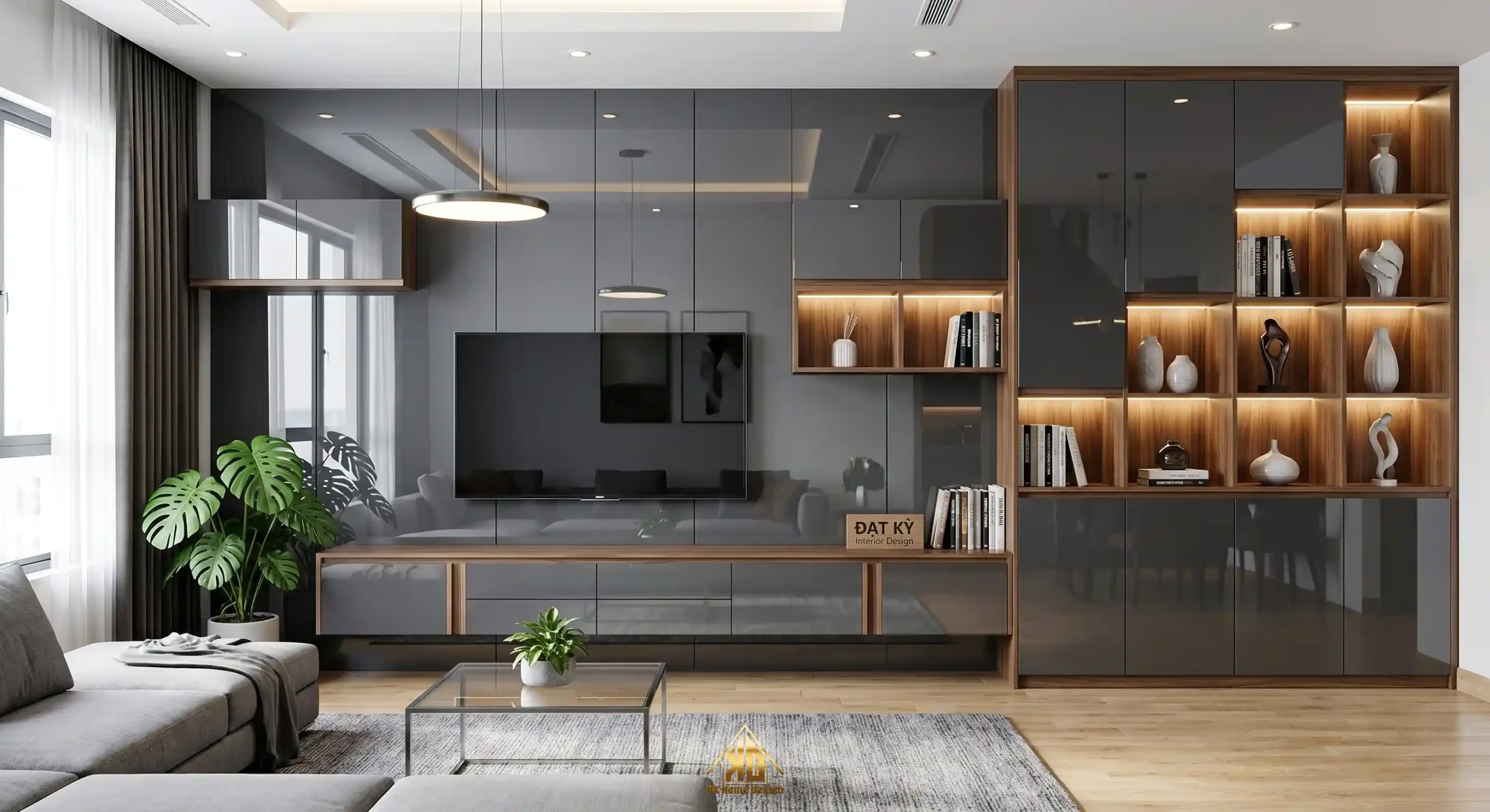 Thi Công Nội Thất Phòng Khách Đô Lương Hết Khoảng Bao Nhiêu Tiền? 7 Cận cảnh bề mặt gỗ công nghiệp Acrylic bóng gương