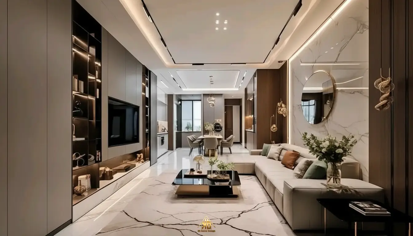 Xu hướng thiết kế thi công nội thất nhà phố hiện đại Đô Lương, Nghệ An mới nhất năm 2026 3 Giải pháp tối ưu không gian nội thất nhà ống nhà phố