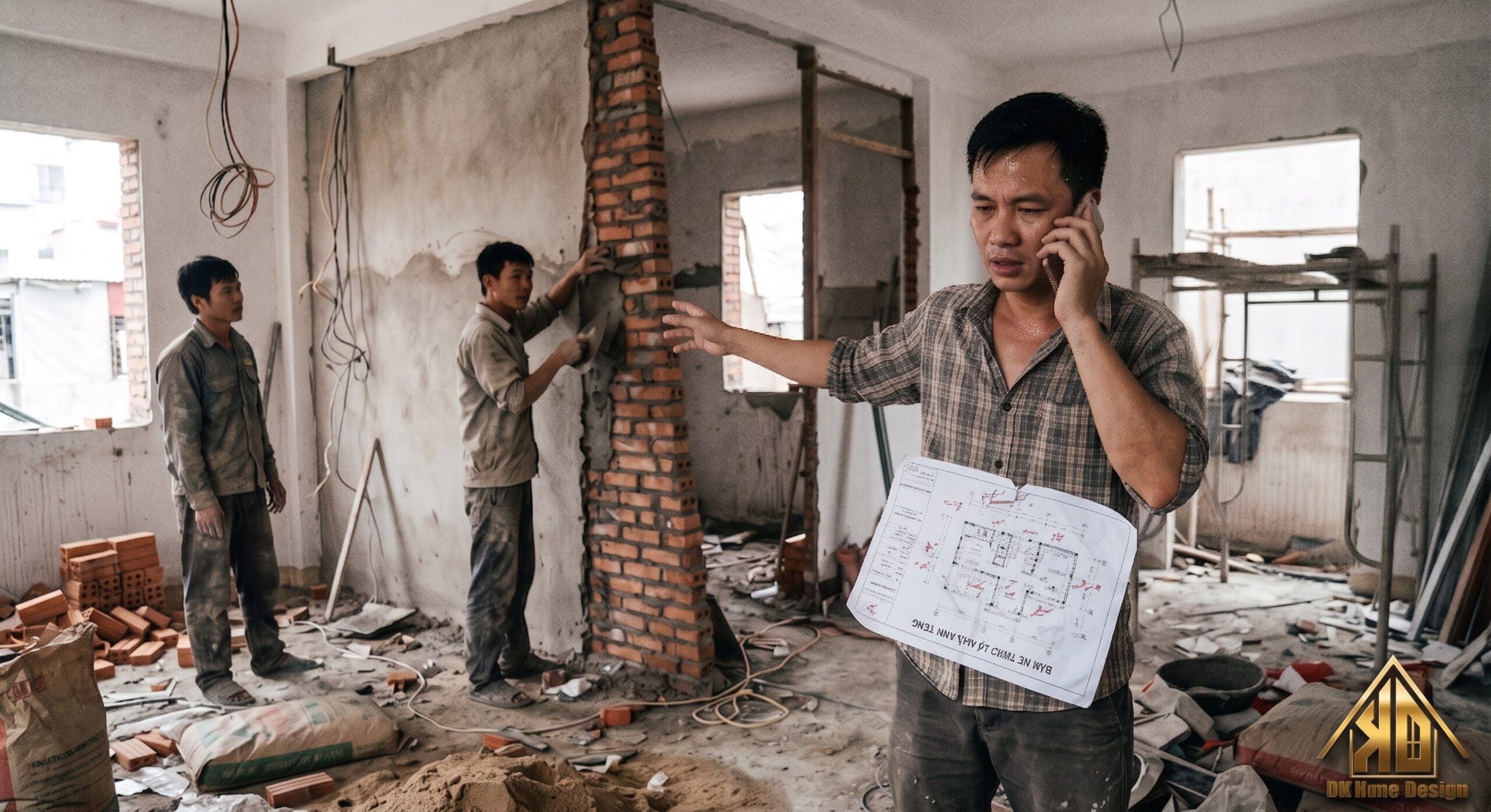 Thiết kế thi công nội thất nhà phố mặt tiền 4m tại Đô Lương: Giải pháp tối ưu ánh sáng 2 Rủi ro tự thi công nội thất nhà phố không trọn gói