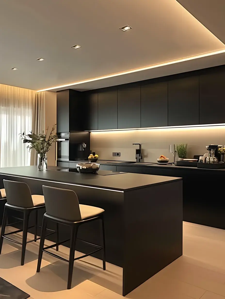 Thiết kế thi công nội thất nhà phố mặt tiền 4m tại Đô Lương: Giải pháp tối ưu ánh sáng 4 Thi công tủ bếp chữ l nhà phố 4m gỗ công nghiệp