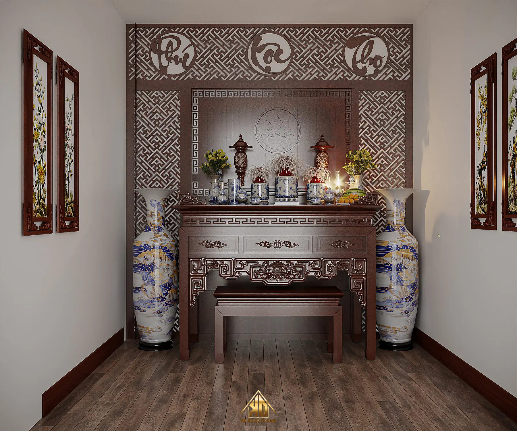 Xu hướng thiết kế thi công nội thất nhà phố hiện đại Đô Lương, Nghệ An mới nhất năm 2026 14 Mẫu phòng thờ hiện đại hợp phong thủy