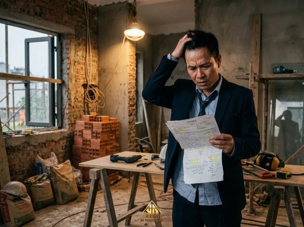 Đừng làm nếu chưa biết 3 chi phí phát sinh thi công nội thất phòng khách Đô Lương, Nghệ An này 2 Thực trạng báo giá nội thất phòng khách