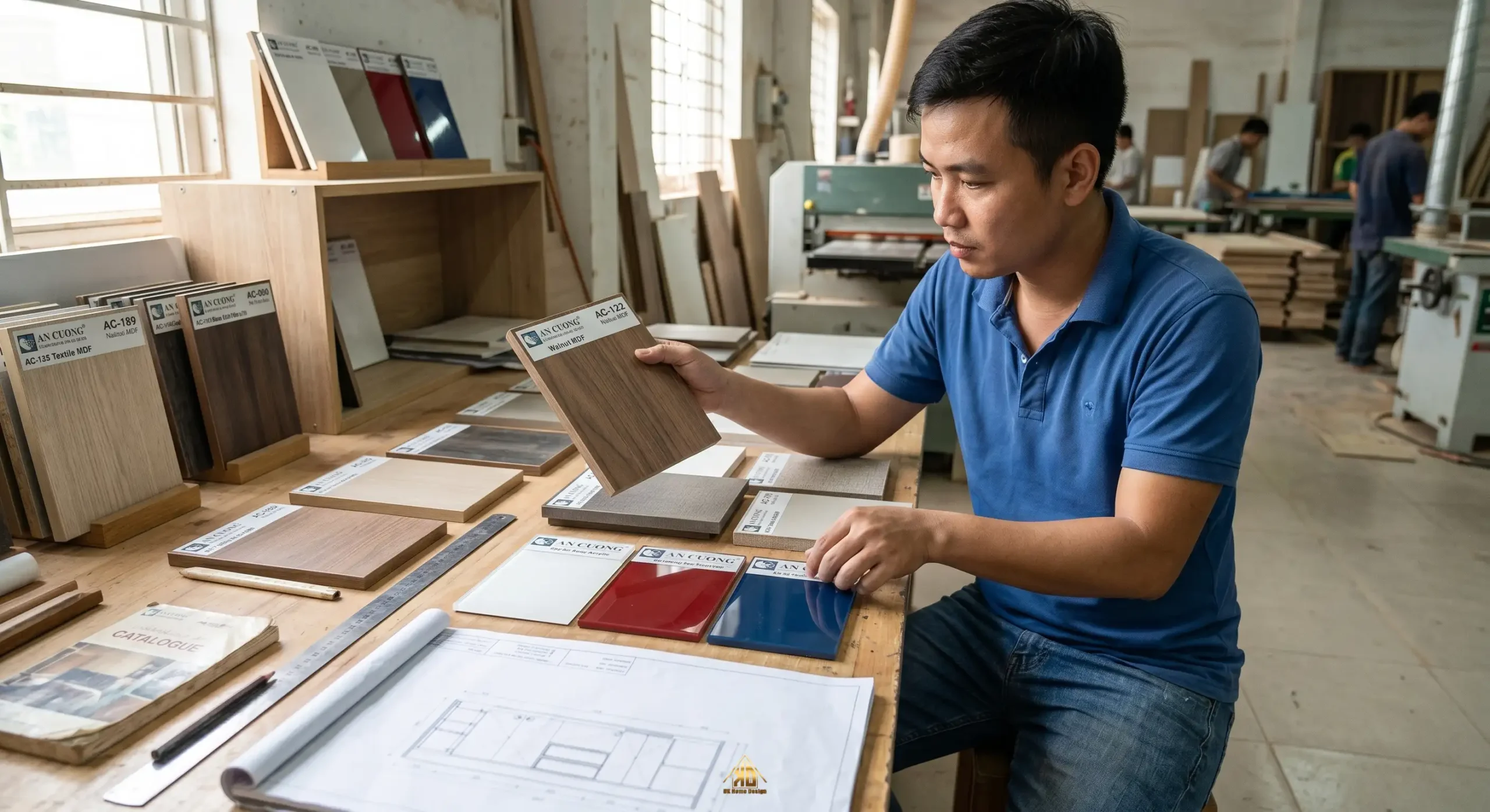 Quy trình làm việc 5 Mẫu gỗ công nghiệp MDF An Cường dùng trong thi công nội thất