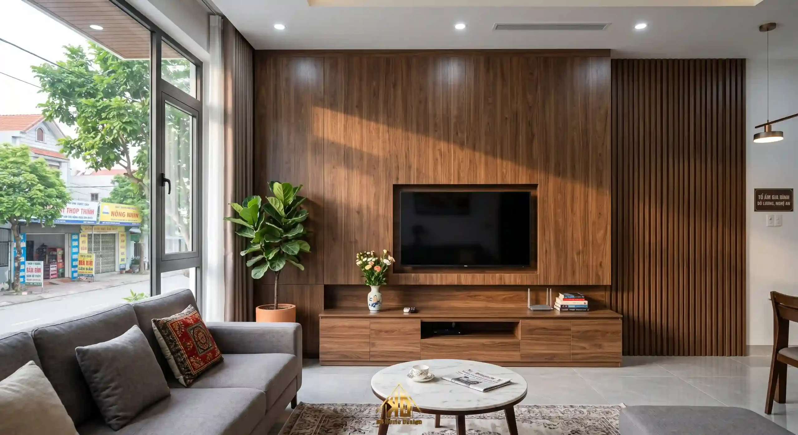 Thi Công Nội Thất Phòng Khách Đô Lương Hết Khoảng Bao Nhiêu Tiền? 4 Vật liệu gỗ công nghiệp cao cấp MDF An Cường