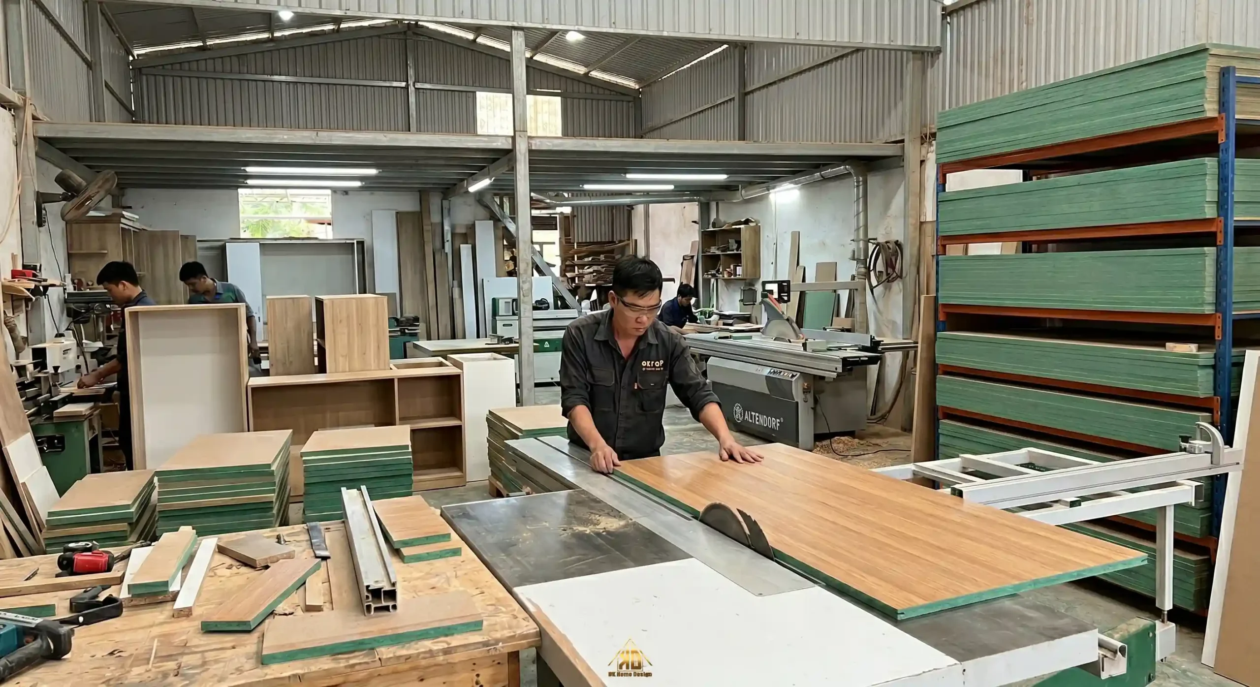 Bí Quyết Chọn Xưởng Thiết Kế Thi Công Nội Thất Nhà Phố Hiện Đại Trực Tiếp Tại Đô Lương 5 Xưởng mộc nội thất hiện đại Đạt Kỳ cam kết sử dụng 100% gỗ công nghiệp MDF lõi xanh chống ẩm