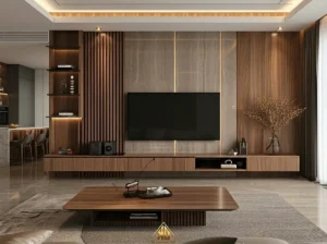 Kinh nghiệm chọn gỗ thi công nội thất phòng khách Đô Lương, Nghệ An bền và tiết kiệm chi phí năm 2026