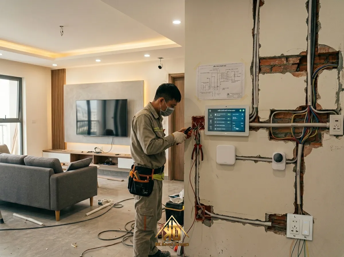 5 Sai lầm thi công nội thất phòng khách tại Đô Lương, Nghệ An khiến bạn "tiền mất tật mang" 6 Bố trí điện âm tường phòng khách chuẩn cho nhà thông minh