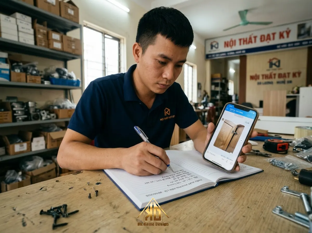 Cam Kết Bảo Hành Thi Công Nội Thất Phòng Khách Đô lương, Nghệ An năm 2026 | Nội Thất Đạt Kỳ 13 Đánh giá tình trạng hỏng hóc nội thất phòng khách trực tuyến