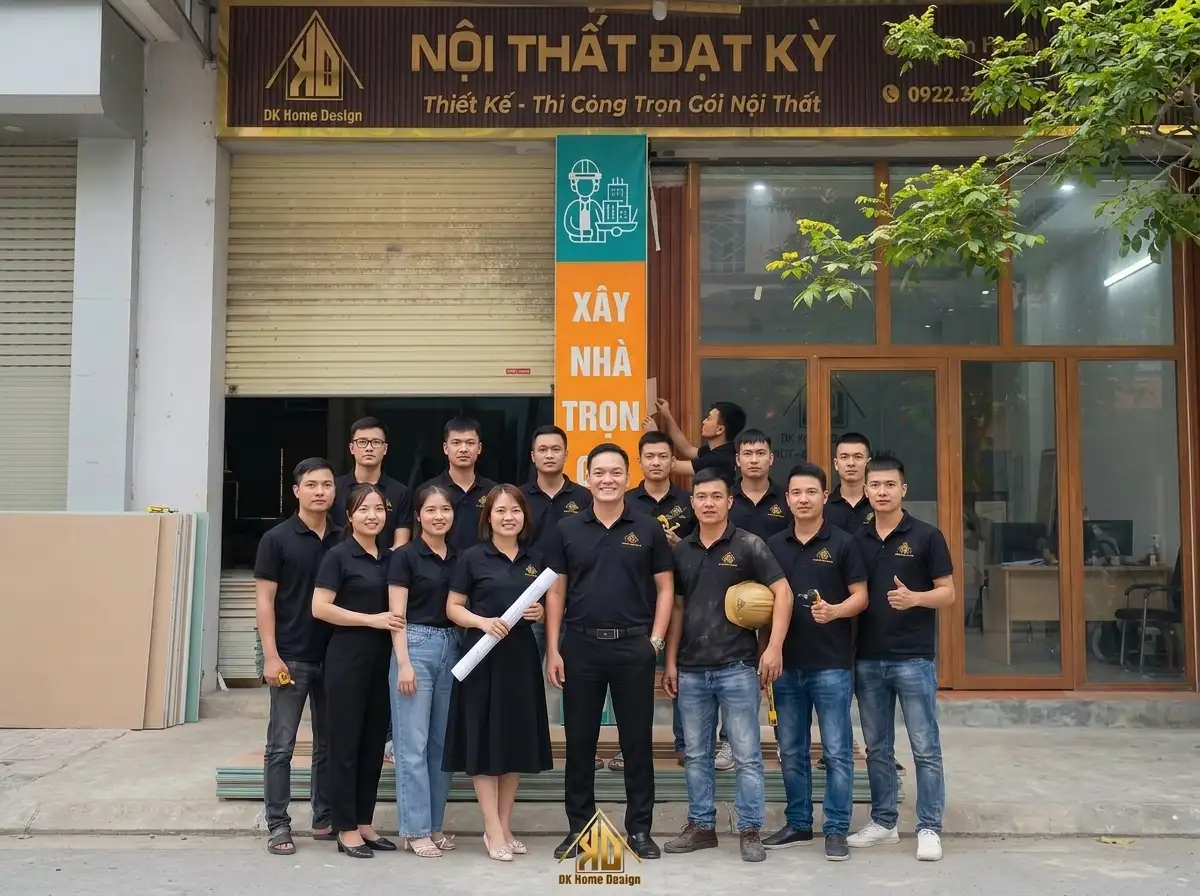 Làm nội thất phòng khách trọn gói Đô Lương năm 2026 có tiết kiệm hơn không? 16 Đội ngũ chuyên gia Nội Thất Đạt Kỳ