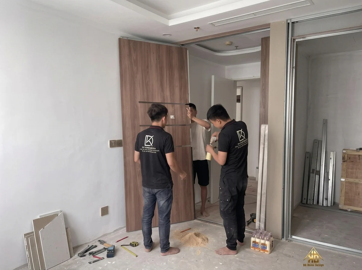 Thi công nội thất phòng khách theo yêu cầu tại Đô Lương, Nghệ An năm 2026 – Uy tín, chất lượng 14 Đội ngũ thợ lắp đặt nội thất phòng khách thực tế