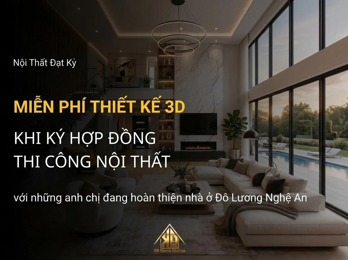 Khuyến mãi thiết kế 3D thi công nội thất trọn gói tại Đô Lương Nghệ An khi ký hợp đồng trong tháng này 1 Khuyến mãi thiết kế 3D thi công nội thất trọn gói tại Đạt Kỳ