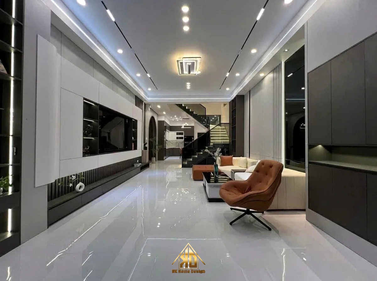 Dịch vụ thi công nội thất trọn gói cho nhà ống tại Đô Lương: Tối ưu chi phí và không gian năm 2026 4 Làm nội thất nhà phố Đô Lương tối ưu không gian mở