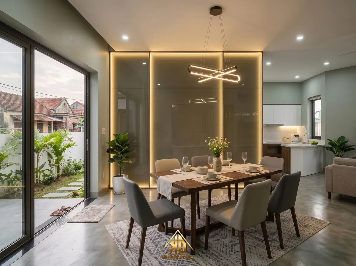 Thi Công Nội Thất Trọn Gói Nhà Mặt Tiền 6m: Kinh Nghiệm Tối Ưu Ánh Sáng Nhà Ống Khép Kín tại Đô Lương 9 Mẹo mở rộng không gian nhà hẹp bằng cách sử dụng vách ốp kính ghép trang trí