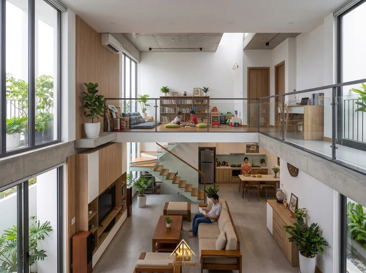 Thi công nội thất trọn gói nhà ống 5x20m tại Đô Lương, Nghệ An: Kiến tạo không gian sống xứng tầm 13 Nội thất nhà phố 5x20m 3 tầng đẳng cấp cho doanh nhân