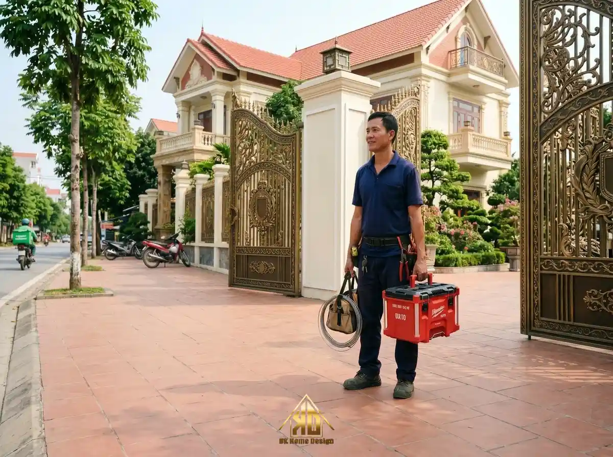 Quy định bảo hành phụ kiện thi công nội thất trọn gói: Bản lề, ray trượt minh bạch sau khi bàn giao tại Đô Lương, Nghệ An năm 2026 12 Đội ngũ Đạt Kỳ tới công trình tại Đô Lương Nghệ An