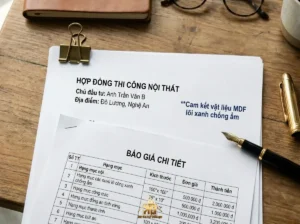 Cam kết tiến độ thi công nội thất trọn gói trong hợp đồng: Chậm một ngày phạt bao nhiêu tiền?
