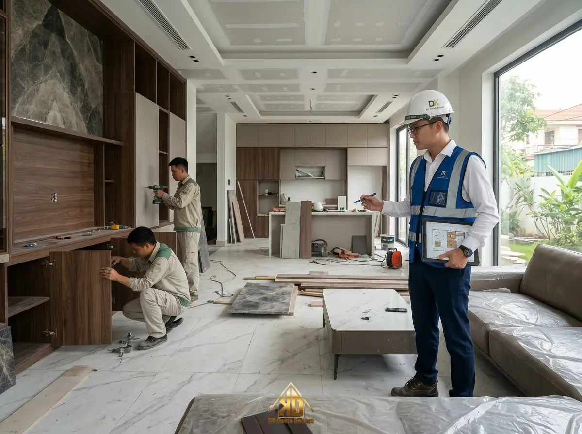 Kinh nghiệm thi công nội thất trọn gói nhà ống tại Yên Thành: Tối ưu 30% ngân sách 2 Chủ nhà yên tâm giao khoán nội thất trọn gói