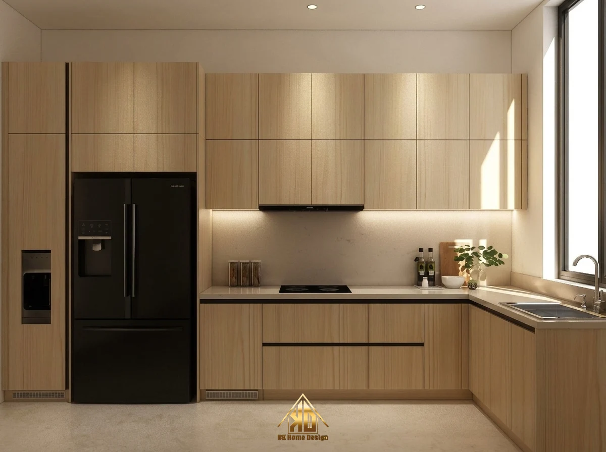 Đơn Vị Thiết Kế Thi Công Nội Thất Trọn Gói Gỗ Công Nghiệp Ở Yên Thành Chuẩn MDF Chống Ẩm 7 Tủ bếp MDF phủ Melamine chống trầy xước