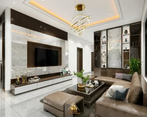 Các Tiêu Chuẩn Thi Công Nội Thất Trọn Gói Phòng Khách Yên Thành 2026 Là Gì? 40 Kỹ thuật thi công vách ốp tường phòng khách mdf