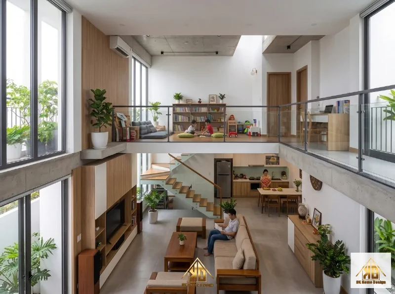 Thiết Kế Nội Thất Nhà Phố Mặt Tiền 4m: Giải Pháp Tối Ưu Ánh Sáng 7 Nội thất nhà phố 3 tầng phân bổ công năng hợp lý