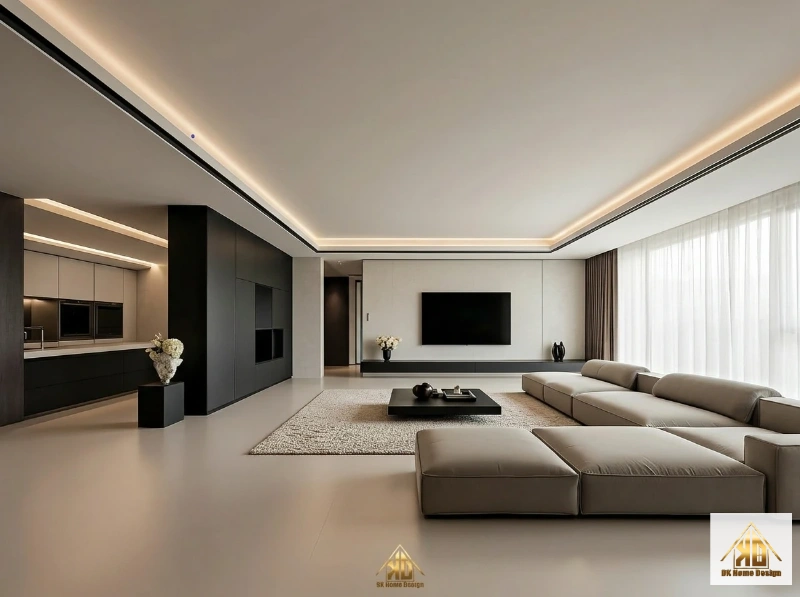 Thiết Kế Nội Thất Nhà Phố Mặt Tiền 4m: Giải Pháp Tối Ưu Ánh Sáng 4 Phòng khách nhà phố tối giản cánh phẳng sáng thoáng